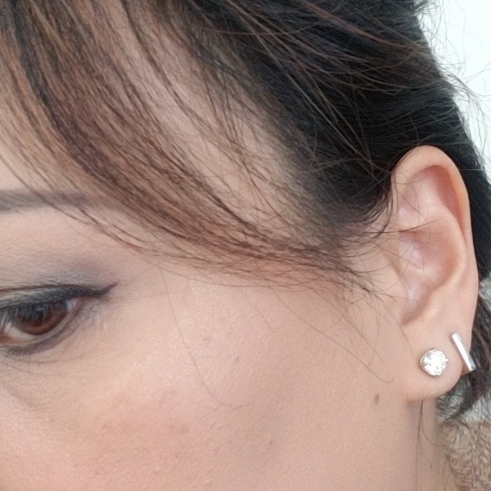 14k White Gold Rectangular Earrings - image 4